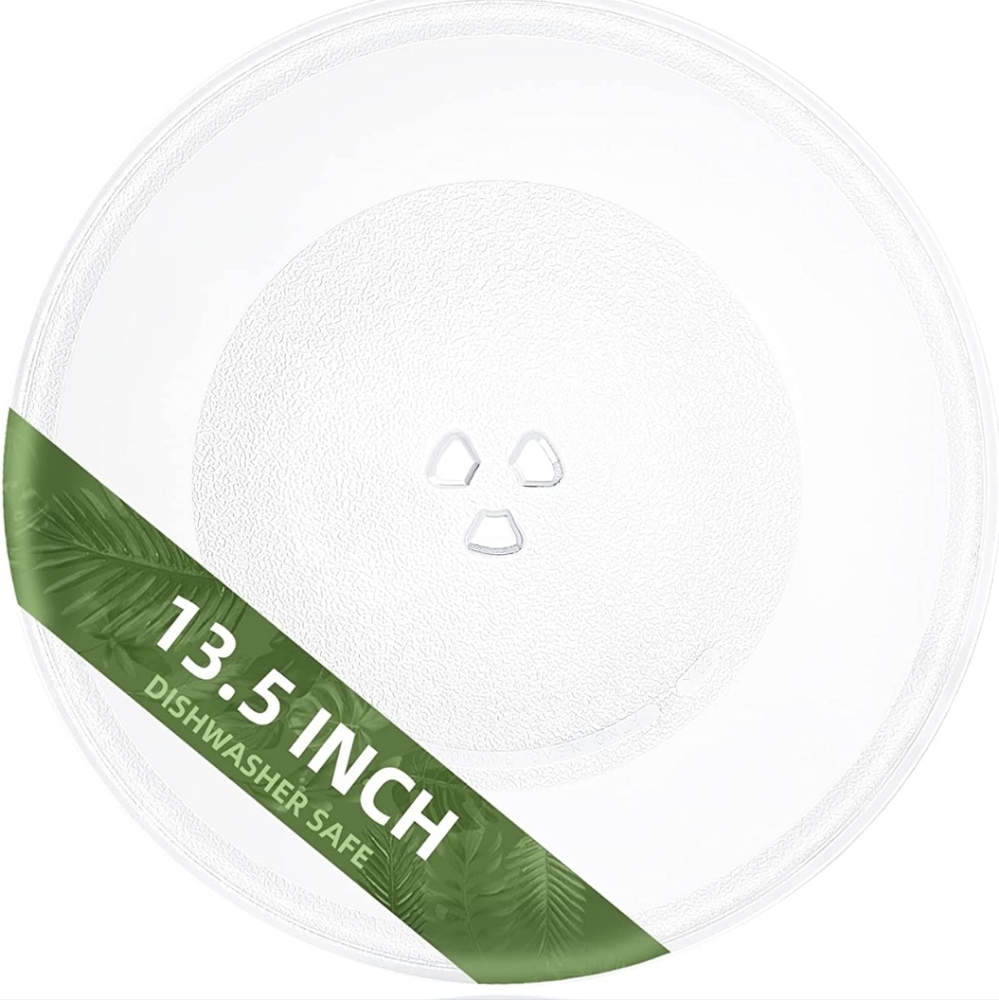 13.5" MICROWAVE safe, dishwasher safe glass replacement tray.